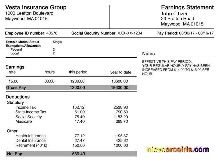 USA ALABAMA Vesta Insurance Group earning statement